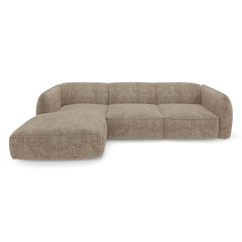 Sia Home - Hoekbanken links LIVIA - Fluweel weefsel - Mol - 272cm