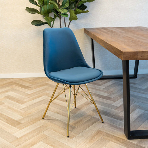 Kick kuipstoel Velvet - Donkerblauw - vtwonen shop