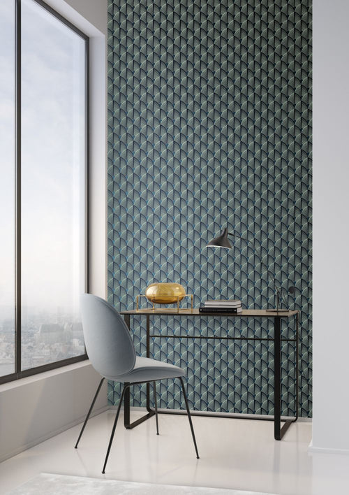 Masureel behang geometrische vormen groen - 53 cm x 10.05 m - 632241