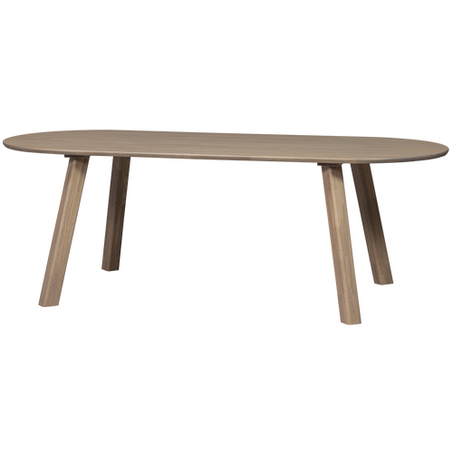 WOOOD eettafel ovaal vingerlas Tablo - Eiken - Pebble Grey - 220x90 - vtwonen shop