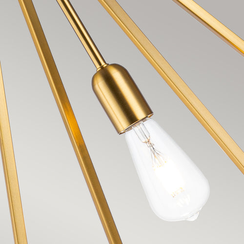 Elstead Feiss Nico Hanglamp met draadframe, gepolijst messing