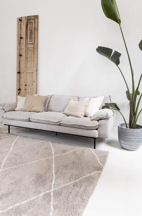 Interieur05 berber vloerkleed hoogpolig grijs/beige/zand/cream - scandinavisch - nea - 135 x 190 cm
