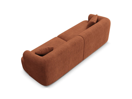 Cosmopolitan Design Modulaire bank Campi 4-zits, ribfluwelen terracotta - 90x255x70cm