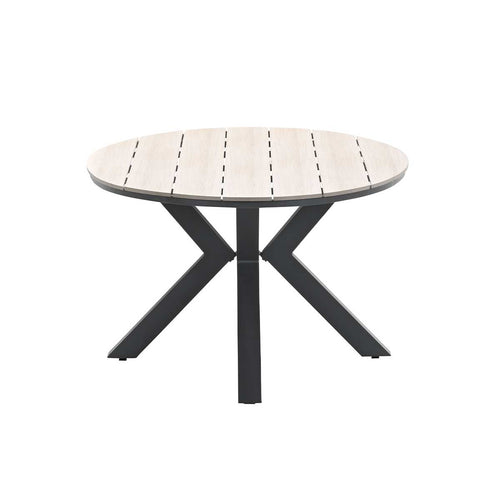 Edison tafel - ovaal - 180x115 cm - carbon black -light teak Vironwood