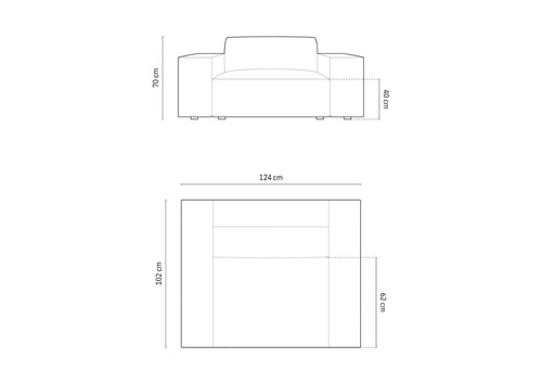 Cosmopolitan Design Fauteuil Chicago flueel flessengroen - 102x132x78cm