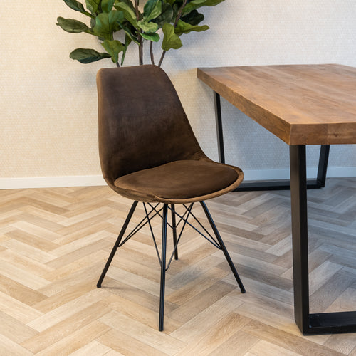 Kick kuipstoel Velvet - Koffiebruin - vtwonen shop