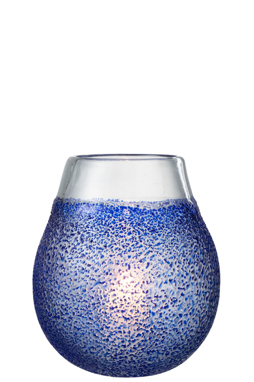 J-Line windlicht Santorini - glas - blauw - vtwonen shop