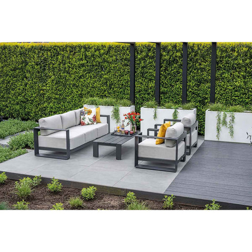 Garden Impressions loungeset Malakka donker grijs - 3-delig