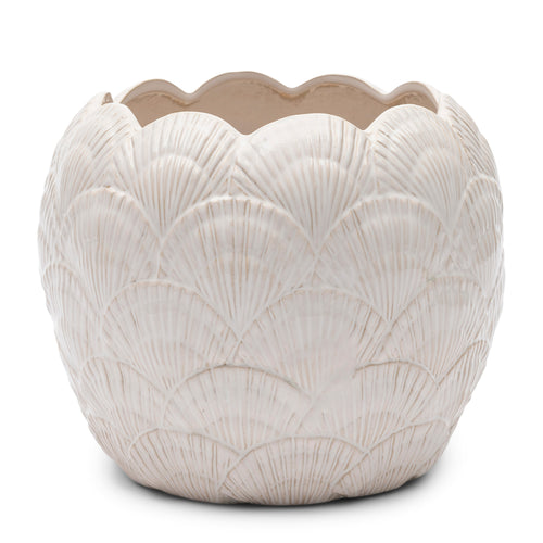 Rivièra Maison Shell Planter - Keramiek - Wit - vtwonen shop