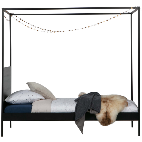 WOOOD hemelbed Dani - Metaal - Zwart - 190x205x95 - vtwonen shop