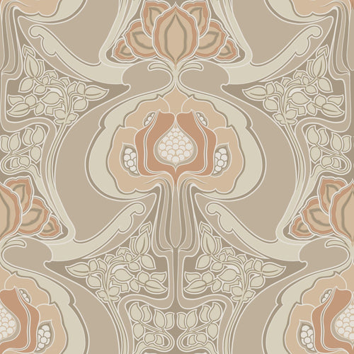 ESTAhome behang vintage bloemen in art nouveau stijl beige - 0.53 x 10.05 m - 139569 - vtwonen shop