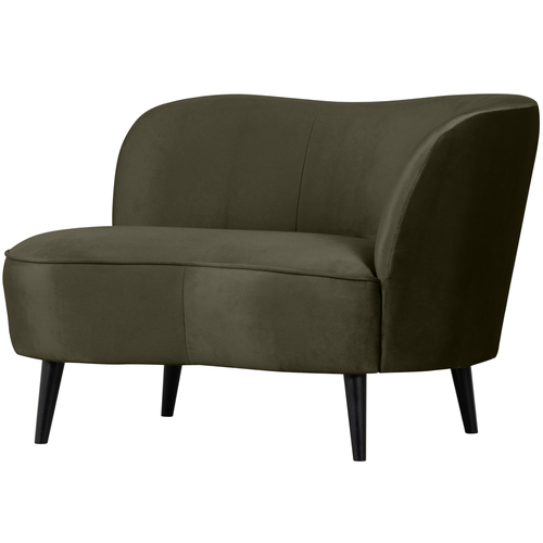 WOOOD lounge fauteuil rechts Sara - Velvet - Warm groen - 71x112x81 - vtwonen shop