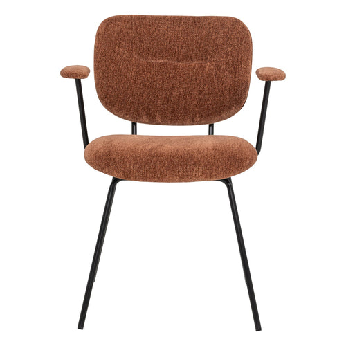 WOOOD eetkamerstoel armleuning roestbruin Brint - Set Van 2 - 80x63x58
