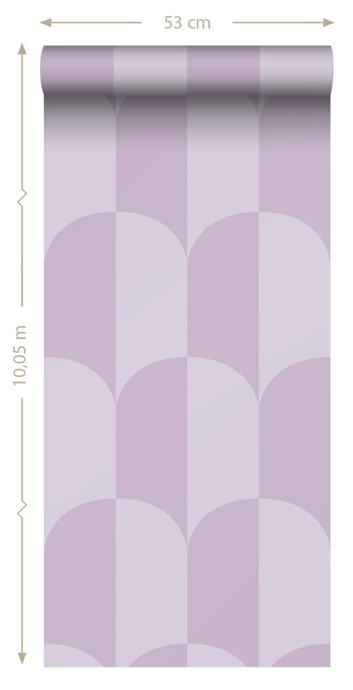 ESTAhome behang art deco bogen lila paars - 53 cm x 10.05 m - 139993 - vtwonen shop