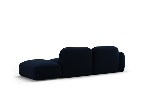 Cosmopolitan Design Rechte modulaire bank Sydney 3-zits, flueel, koningsblauw - 90x295x70cm