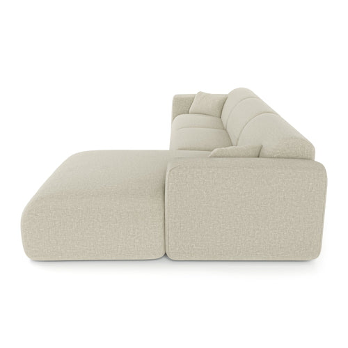 Sia Home - Rechthoekige hoekbank met snelle slaapfunctie MYRA - kruisweefsel beige 280cm