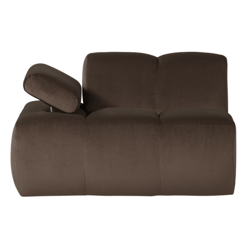 WOOOD 1-zits bank arm links Mojo - Velvet - Bruin - 74x124x97