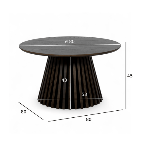 Furnhouse ronde salontafel Svendborg - Gerookt eikenhout - Ø 80 cm