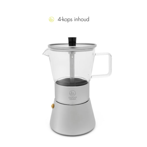 Leopold Vienna - Percolator Otto 4-kops RVS - vtwonen shop