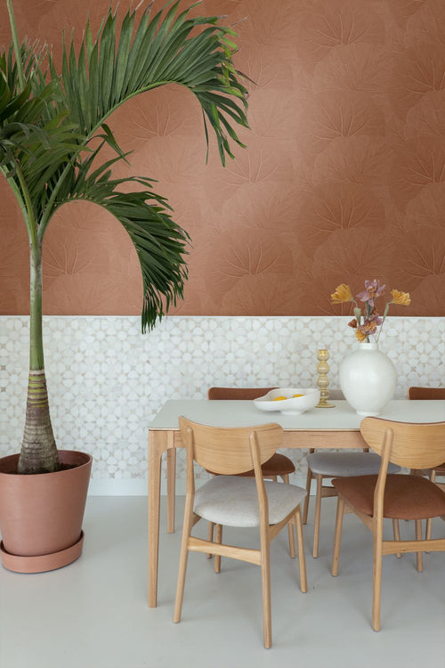 ESTAhome behang bladeren terracotta - 53 cm x 10.05 m - 139915