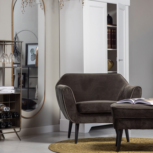 WOOOD fauteuil Rocco - Velvet - Warm Groen - 75x92x81 - vtwonen shop