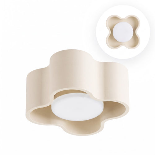 Sollux Lighting Plafondlamp OVIO 1 beige Gx53 - 12x12x6cm