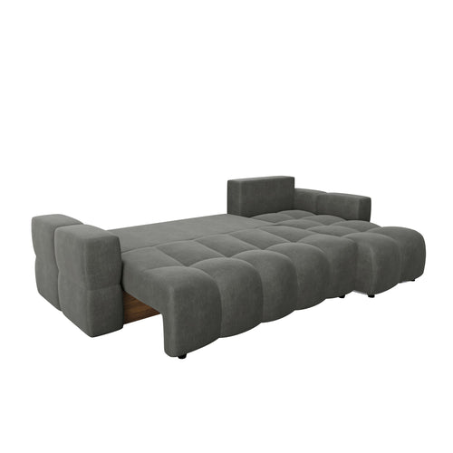 Sia Home - Rechte hoekbanken GABRIEL - Fluweel - Grijs - 286cm - vtwonen shop
