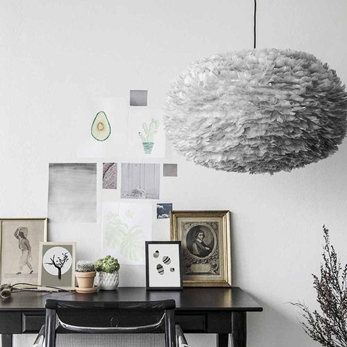 Umage Eos X-large hanglamp light grey - met koordset zwart - Ø 75 cm - vtwonen shop