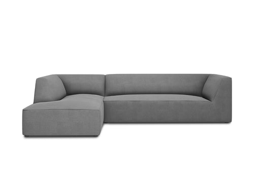 Micadoni linker hoekbank Ruby 4-zits, structurele stof, grijs - 180x273x69cm