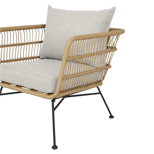 Lisomme Dax rotan tuinstoel naturel met kussens beige - vtwonen shop