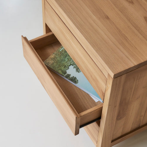 Tikamoon Bureau van massief teak met opbergkastje - Naturel - vtwonen shop