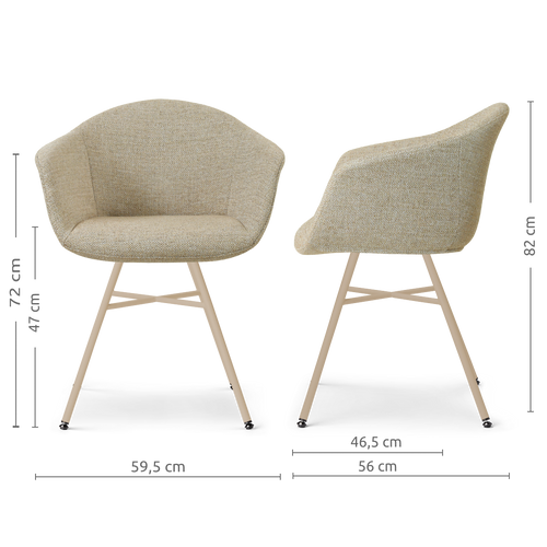 Nolon Noa-Otis eetkamerstoel taupe melange - beige onderstel