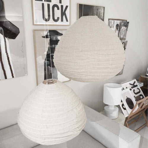 MÔMÉ Hanglamp Dome - taupe - linnen - XL - Ø 60 cm / H 54 cm - vtwonen shop