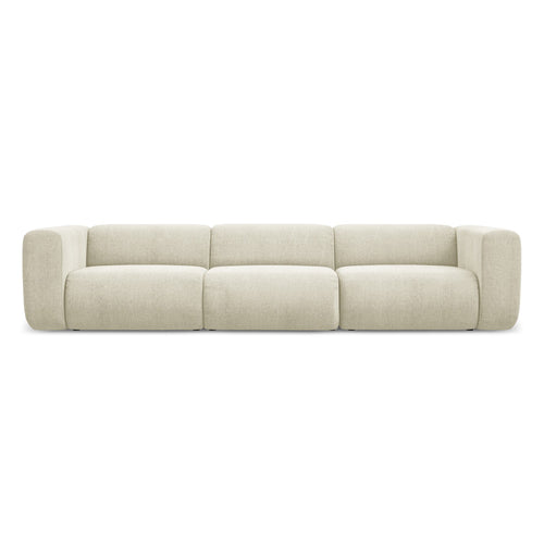 LaMiaSofa 4-zits bank Bari - chenille stof - beige - 319x89x70