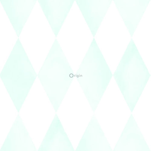 Origin Wallcoverings behang wieberruit-motief mat wit en mintgroen - 53 cm x 10.05 m - 337218