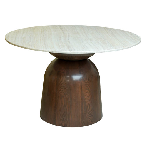 Giga Meubel Eettafel Yuka - Rond Naturel Marmer - 120x120x76cm