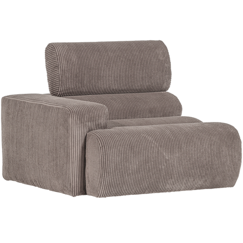 WOOOD 1-zits element bank arm rechts Novi - Ribstof - Zand - 86x109x113