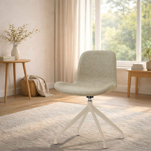 Nolon Nola-Fé draaibare eetkamerstoel taupe melange beige onderstel