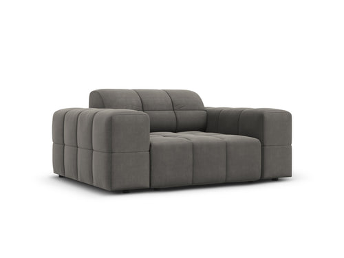 Cosmopolitan Design Fauteuil Chicago flueel lichtgrijs - 102x132x78cm