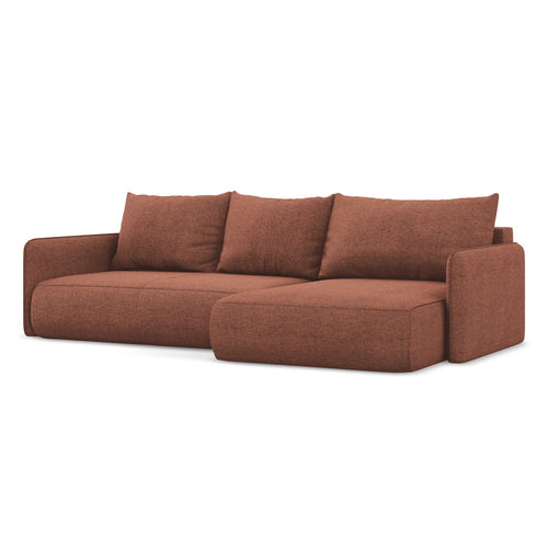 LaMiaSofa hoekbank rechts Palermo - chenille stof - gedempt roze - 240x148x86