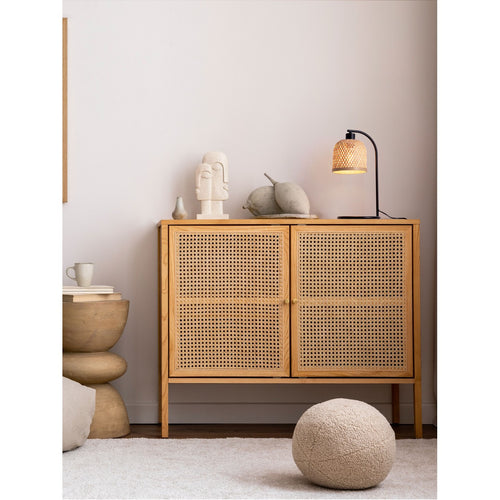 Nova Luce INTRA Tafellamp zwart, naturel E27 1x12W