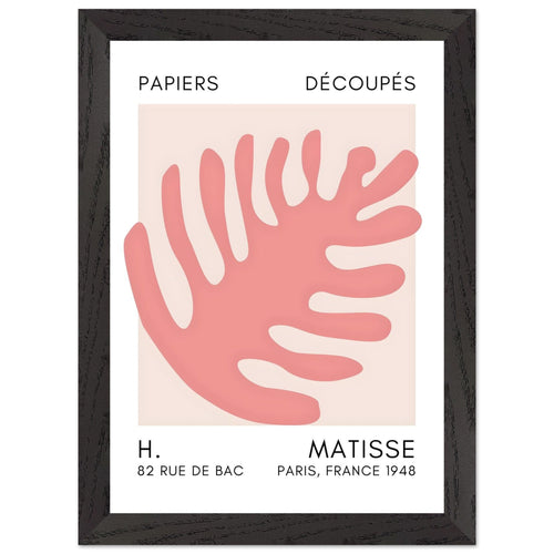 Artfulprints Poster met Lijst Matisse – Coral bloom taupe   - A4 21x29.7 cm - Taupe
