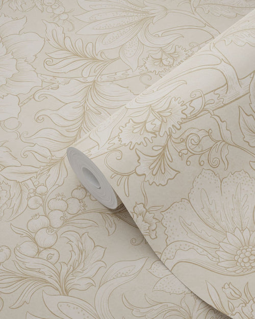 ESTAhome behang bloemmotief beige - 53 cm x 10.05 m - 139795