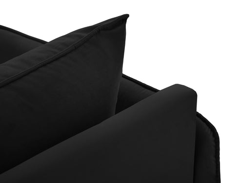 Cosmopolitan Design linker meridiaan Vienna flueel, zwart - 170x110x95cm
