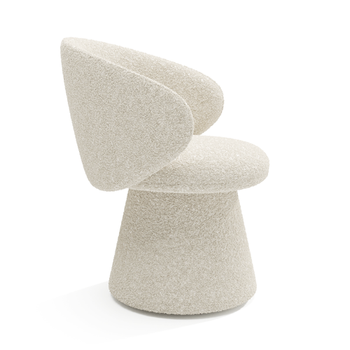 Sia Home - Stoelen FLARE - Bouclette stof - Crème - 54cm