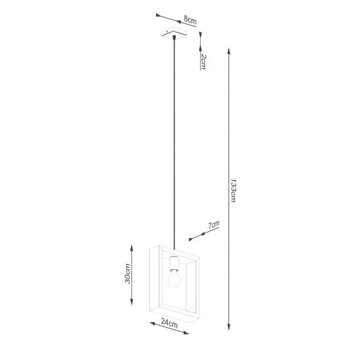 Sollux Lighting Hanglamp ARIES natuurlijk hout - 24x8x133cm