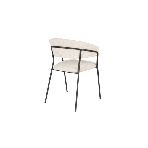 Housecraft Living Zeri Eetkamerstoelen Armleuning Off-white/ Zwart - Set van 2