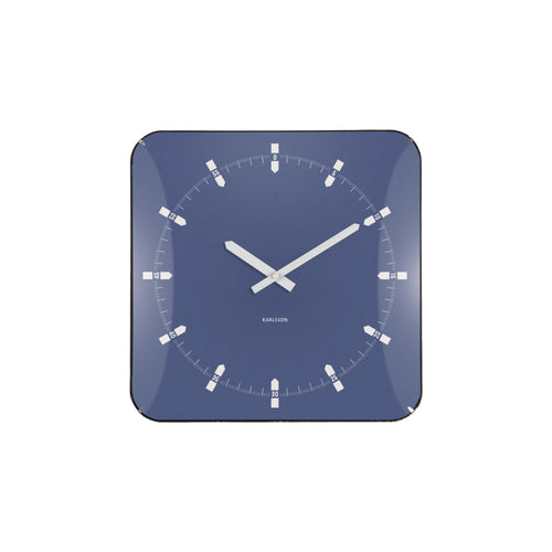 Karlsson wandklok Sucinto Dome Square - blauw - Ø35cm - vtwonen shop