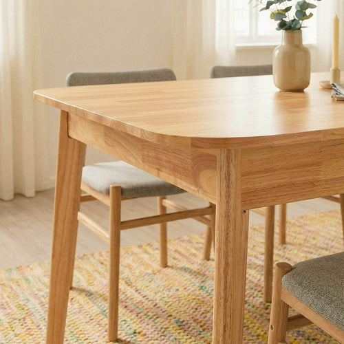Calicosy - Uitschuifbare Eettafel SOLINE - Rubberwood - 120/160 x80x75 cm