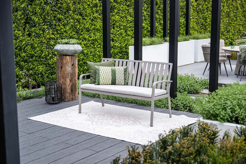 Bruno parkbank - aluminium - taupe - valley sand - vtwonen shop